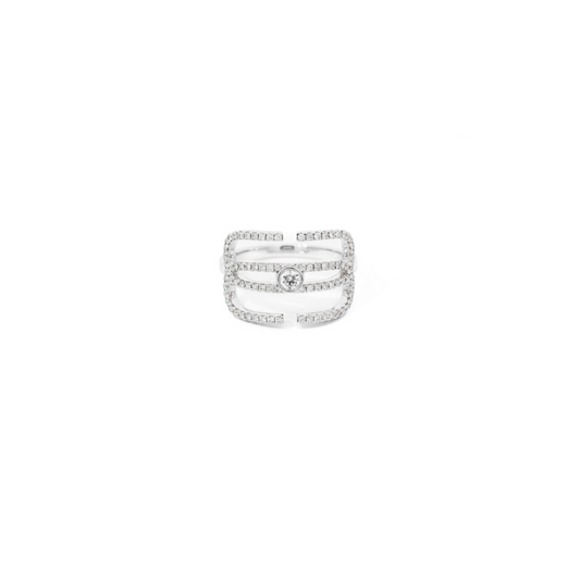 EIRIN Minimalist Logo Ring in White Gold