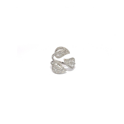 Diamond Leaf Trio Ring