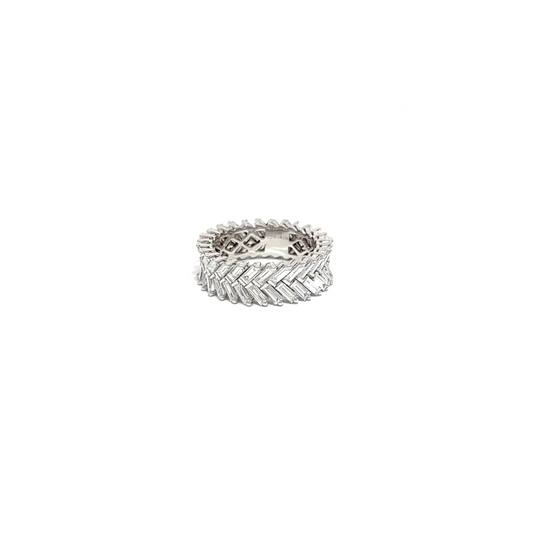 Herringbone Baguette Diamond Ring