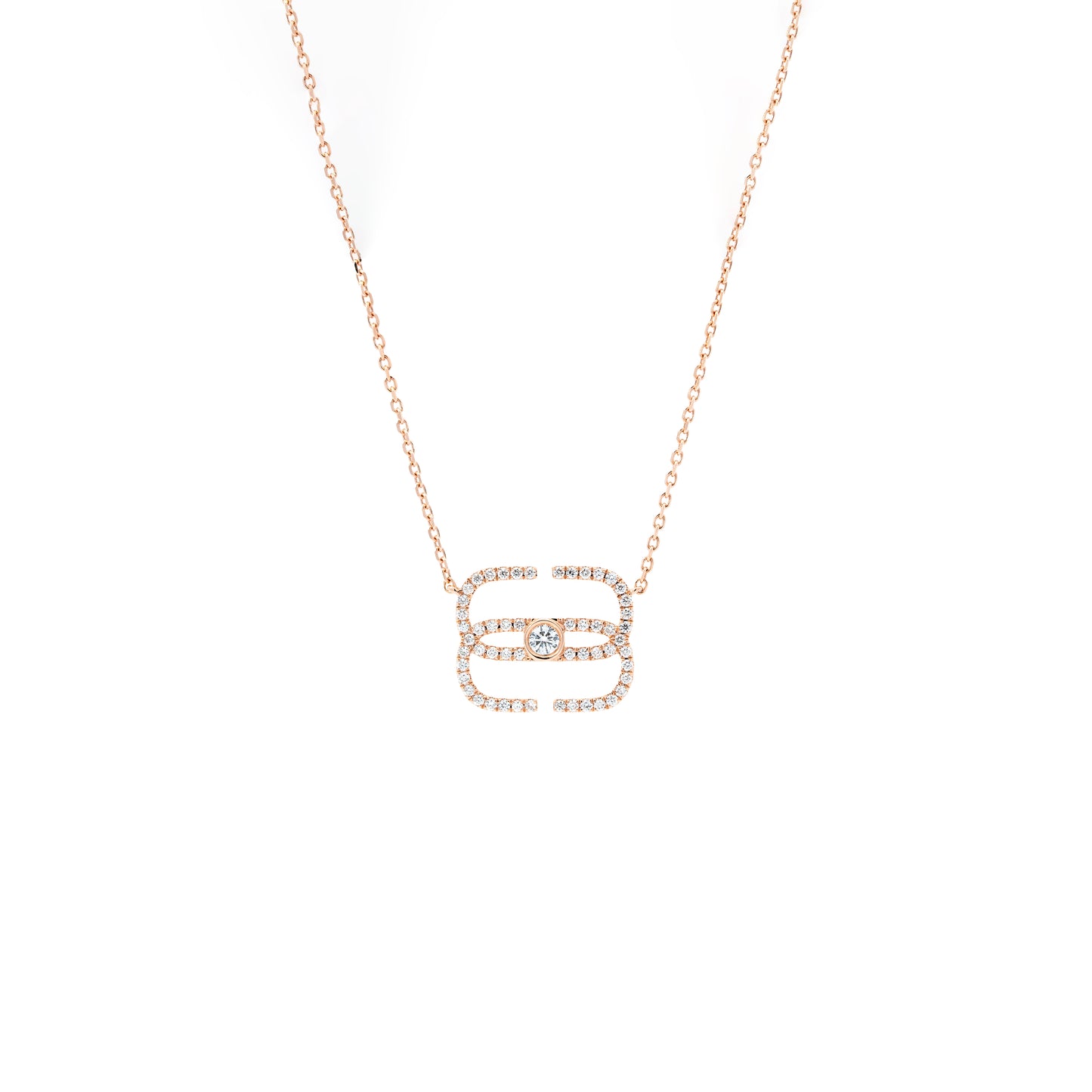 EIRIN Minimalist Logo Necklace in Rose Gold