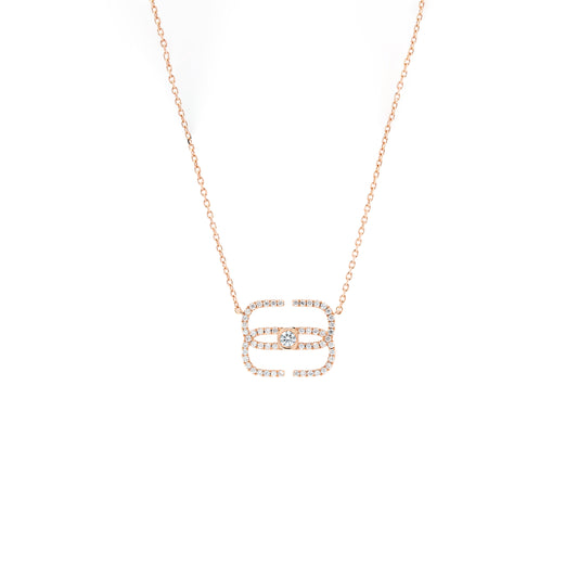 EIRIN Minimalist Logo Necklace in Rose Gold