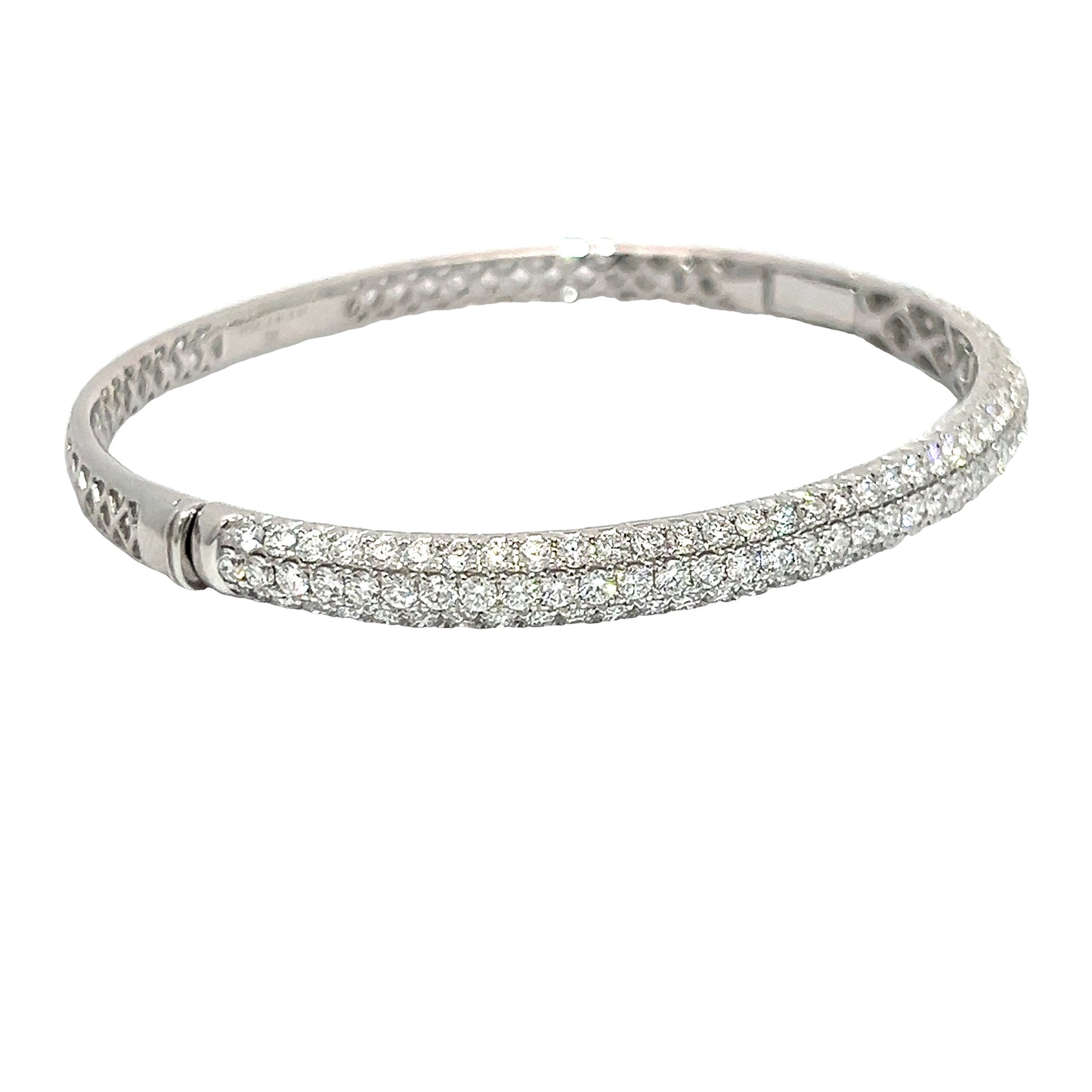 Chunky White Gold Diamond Bangle – Eirin Jewelry