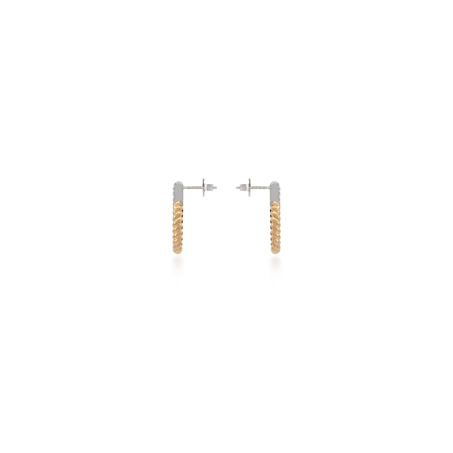 Two-Tone Textured Fancy Diamond Knocker Earrings