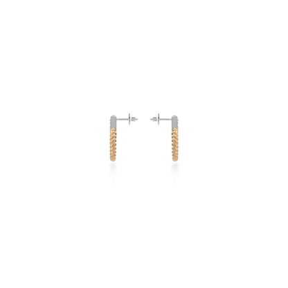 Two-Tone Textured Fancy Diamond Knocker Earrings