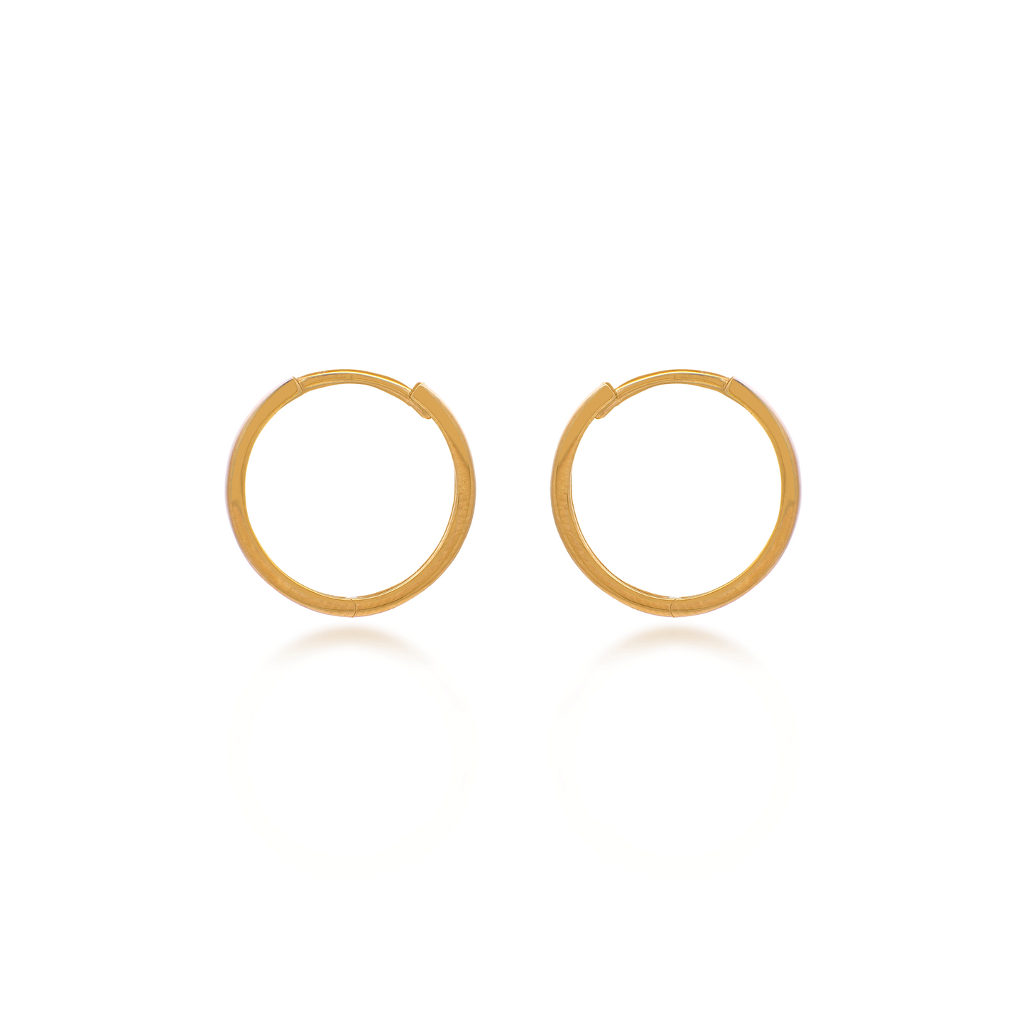 Yellow Gold Square Hoop Earrings (Small)