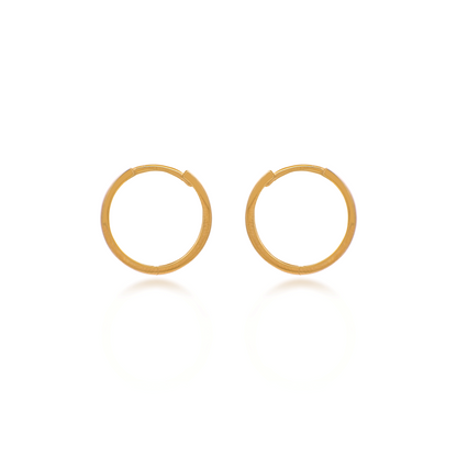 Yellow Gold Square Hoop Earrings (Small)