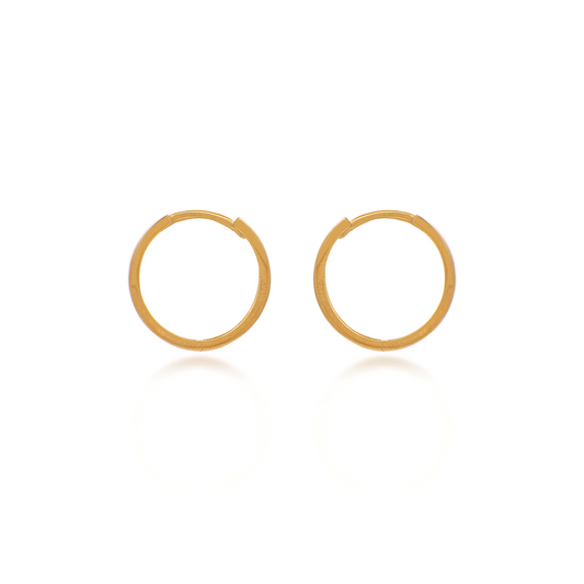 Yellow Gold Square Hoop Earrings (Small)