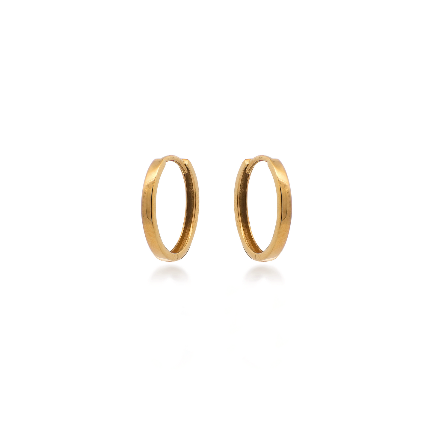 Yellow Gold Square Hoop Earrings (Small)