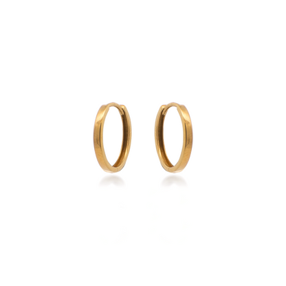 Yellow Gold Square Hoop Earrings (Small)