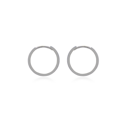 White Gold Square Hoop Earrings (Small)