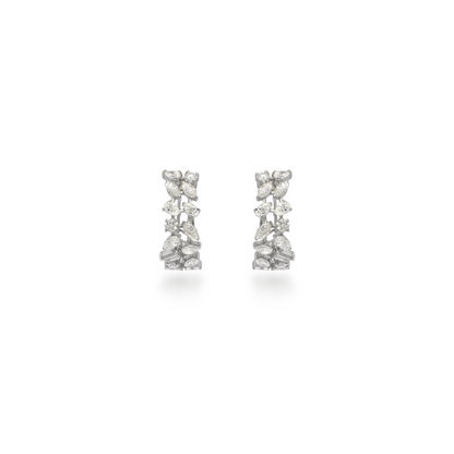 Multi Diamond Huggies in White Gold