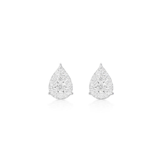 Illusion Teardrop Stud Earrings