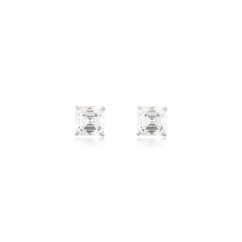 Lab-grown Asscher Stud Earrings