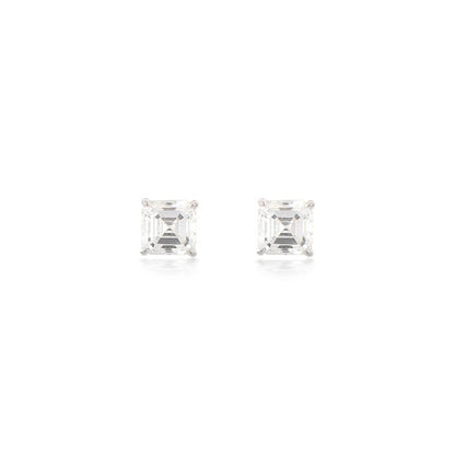 Lab-grown Asscher Stud Earrings