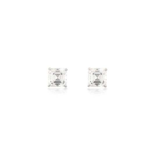 Lab-grown Asscher Stud Earrings