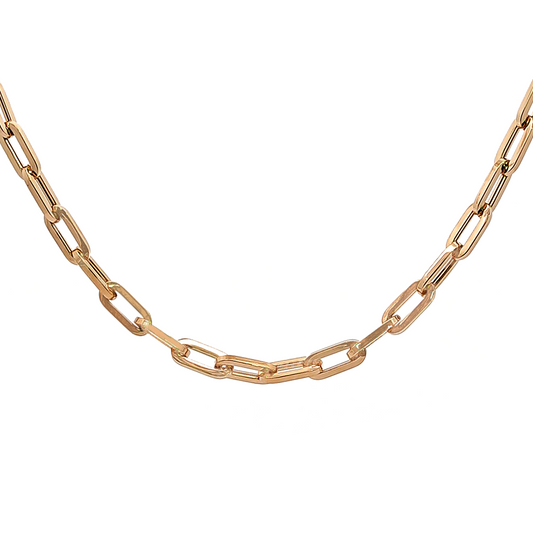 Chunky Paperclip Necklace in Yellow Gold