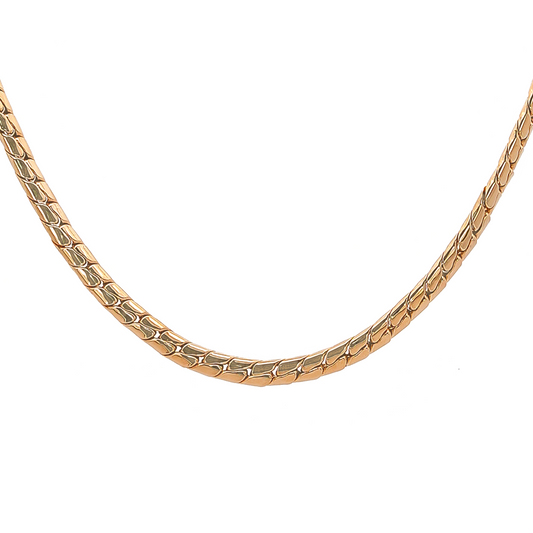 Fancy Snake Chain Necklace in Yellow Gold