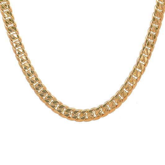 Flat Cuban Chain in Yellow Gold