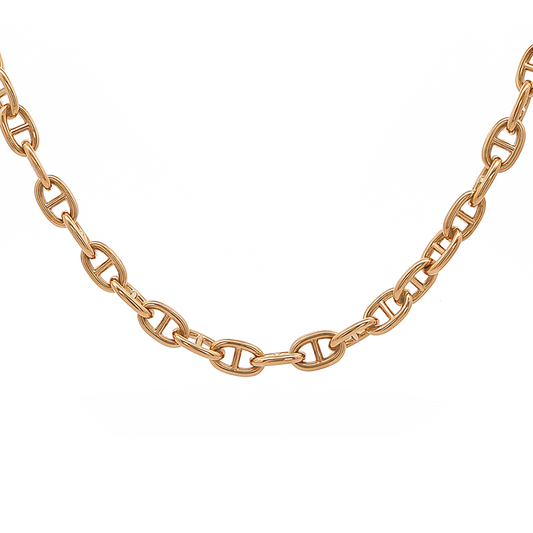 Interlocking Chain Necklace in Yellow Gold