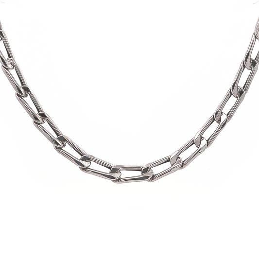 Chunky White Gold Chain Necklace