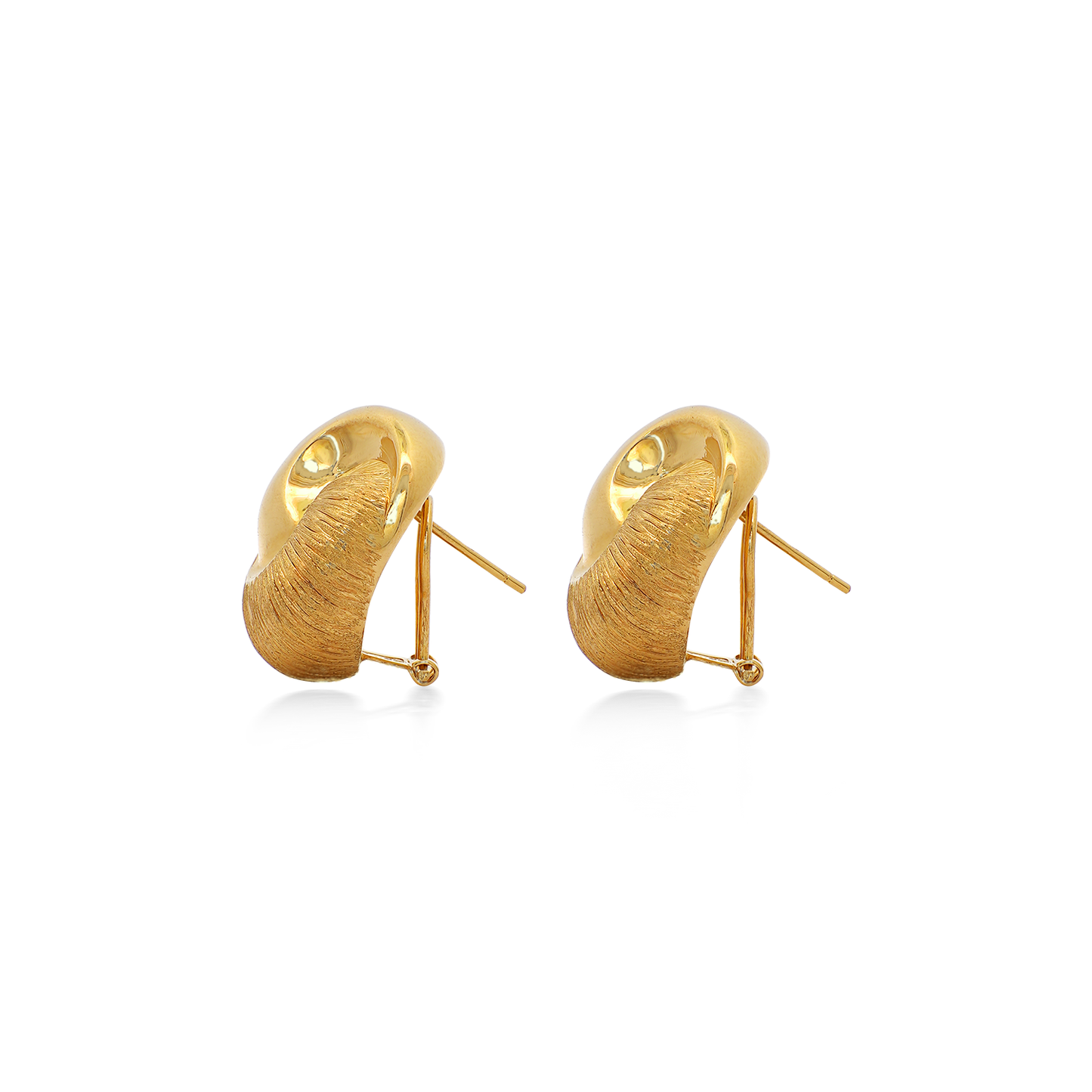 Chunky Yellow Gold Swirl Stud Earrings