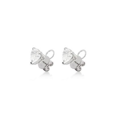 Lab-grown Heart Stud Earrings