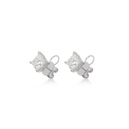 Lab-grown Princess Cut Stud Earrings (1.08ct)