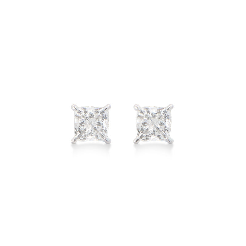 Lab-grown Princess Cut Stud Earrings (1.08ct)