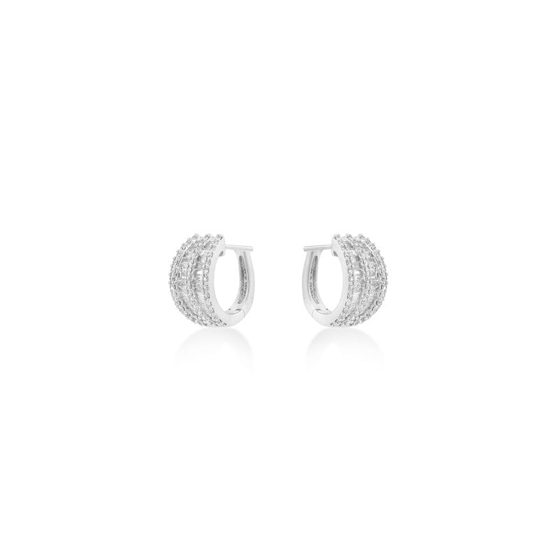 Illusion Baguette Diamond Hoop Earrings