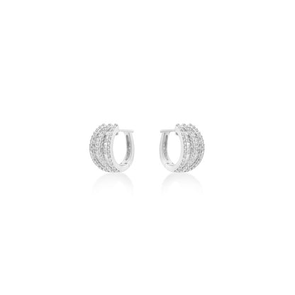 Illusion Baguette Diamond Hoop Earrings