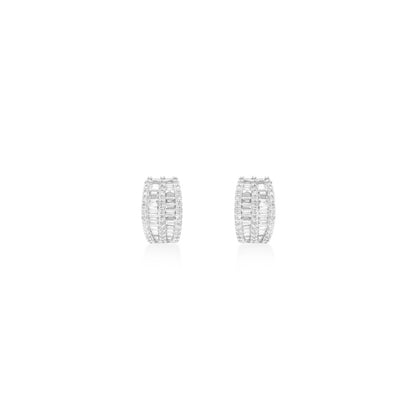 Illusion Baguette Diamond Hoop Earrings