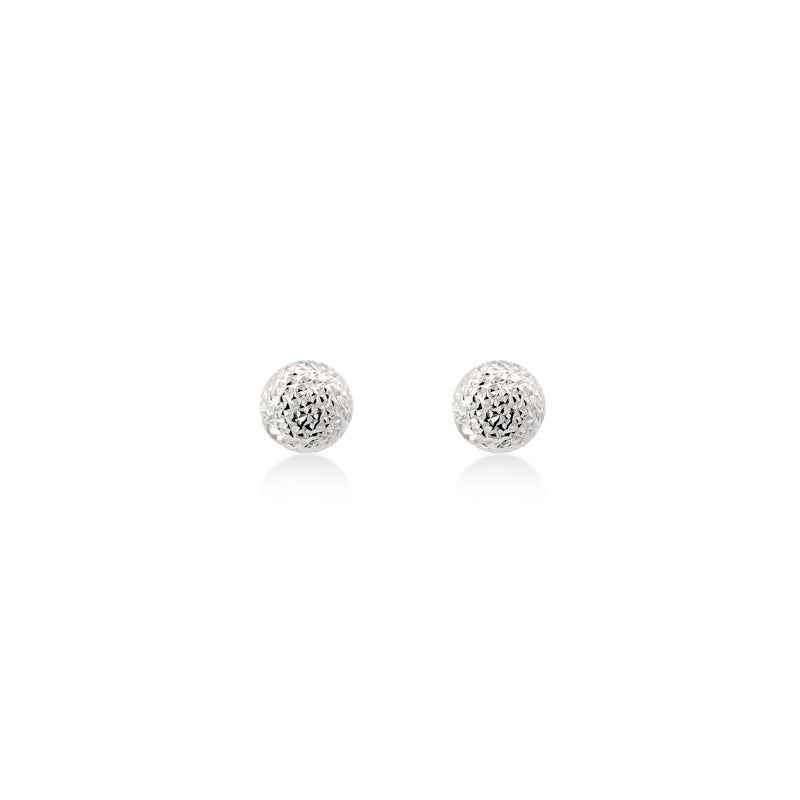 Chunky White Gold Textured Large Stud Earrings