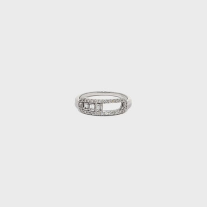 Trio Baguette Pave Ring