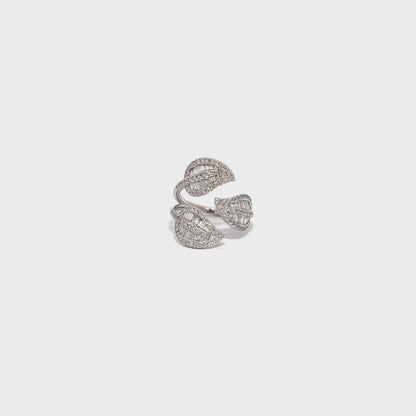 Diamond Leaf Trio Ring